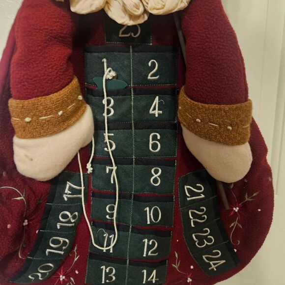 Fabric Handmade Christmas Advent Calendar 38" X 17" - Picture 4 of 7